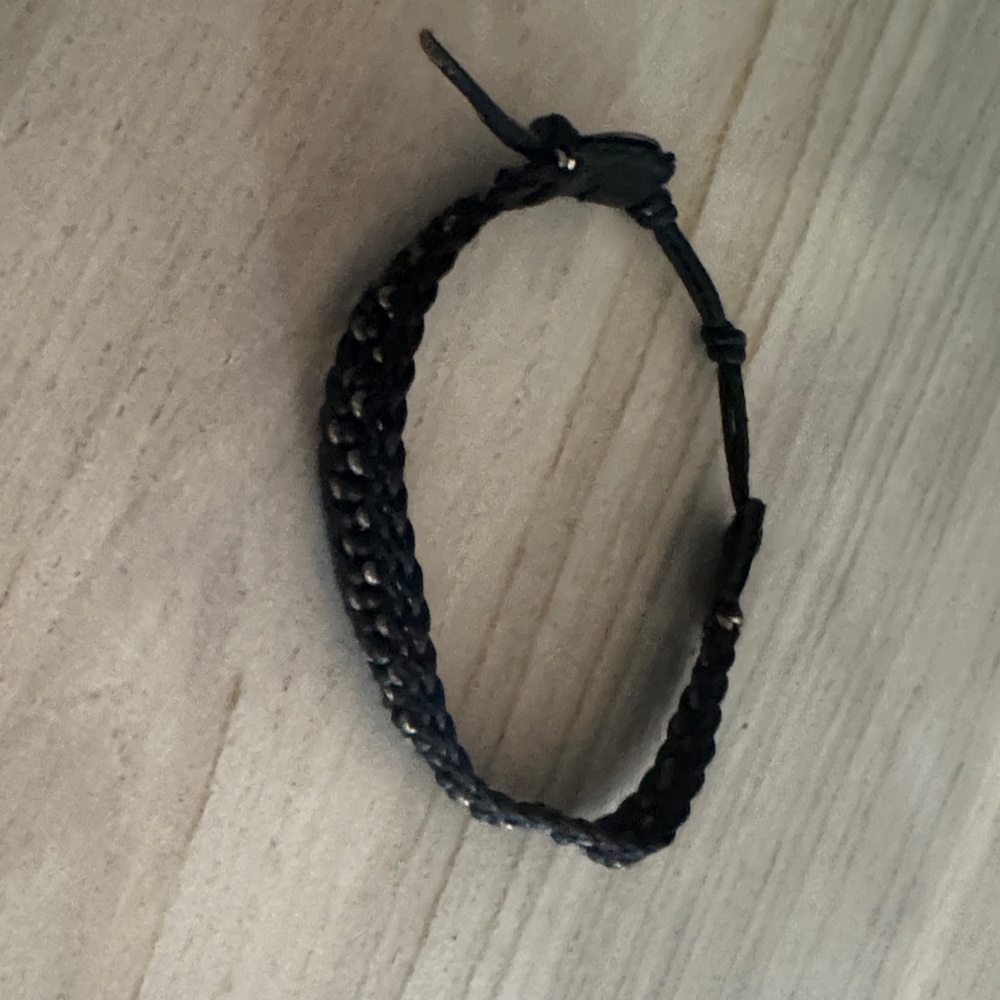 Chan Luu Black Braided Leather Bracelet